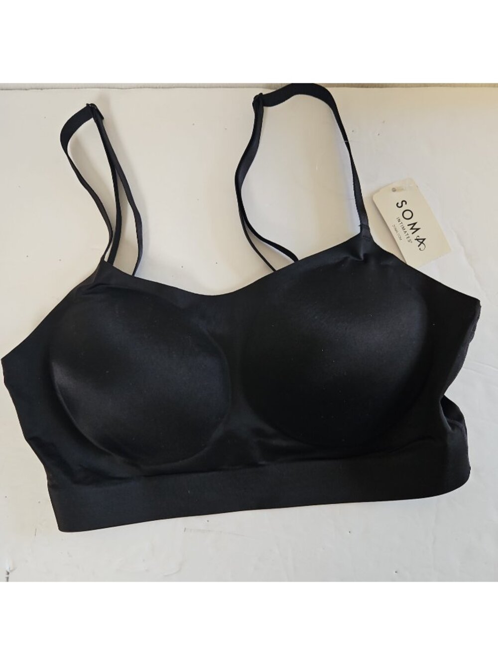Soma Enbliss Luxe Bralette Adjustable Sz S Black Wireless Removable Pads NWT